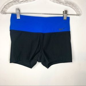 Nike Shorts Dri Fit Activewear Black/Blue Running Athleisure Women’s XS